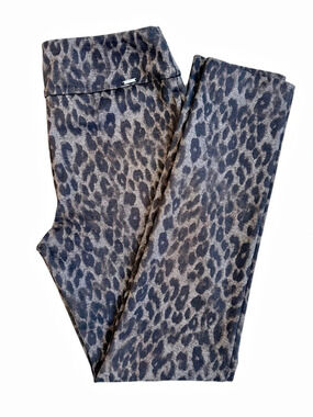 UP! Ponte Skinny Fit Pants Leopard Print Tummy Control Like New